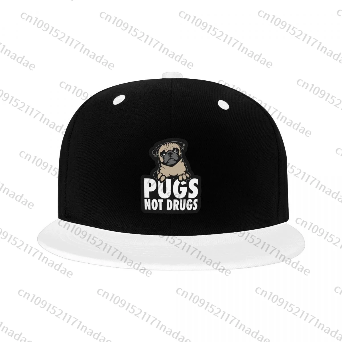 Pugs Not Drugs Hip Hop Baseball Caps Running Adult Men Women Flat Hats Fashionable Outdoor Hat