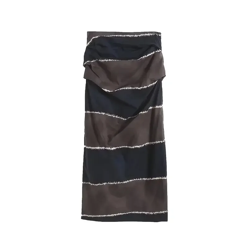 Dames 2024 Nieuwe Mode Temperament Joker Slanke Versie Side Split Rechte Rok Retro Hoge Taille Rits Rok Mujer