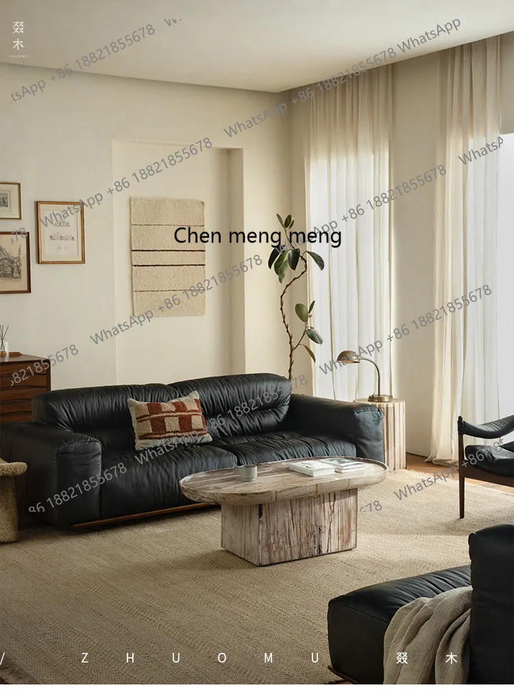Retro style designer creative tree jade rough stone living room coffee table designer furniture
