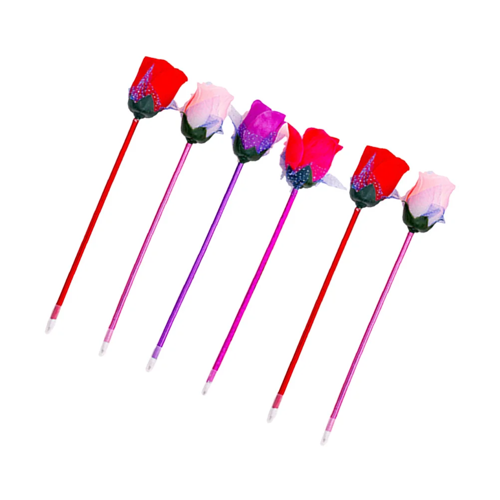 12Pcs Flower Shape Ballpoint Pen Mermaid Inspired Writing Tool Student Stationery Supplies Office School Use Mixed Colors