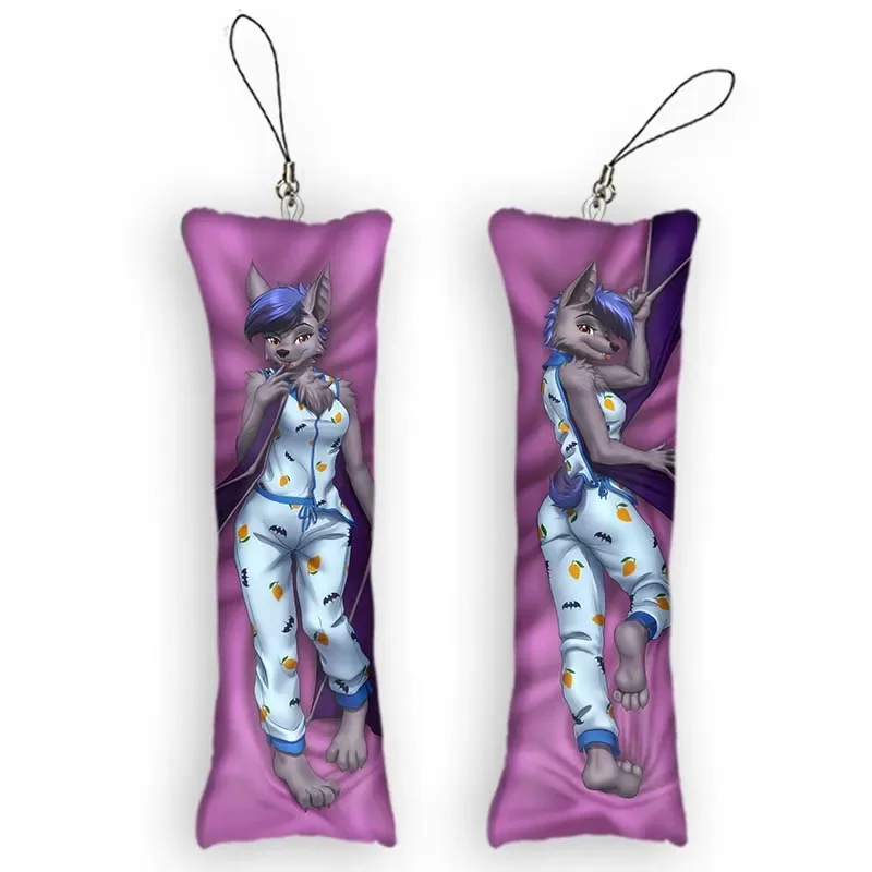 

New Pattern Original Design Echo The Bat Pendant Mini Dakimakura Anime Keychain Double-Sided Bag Hanging Ornament Small Pillow K