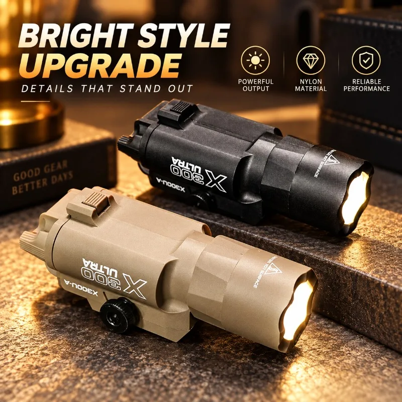 20-21mm Rail Hobby Model Part X300U Flashlight, Nylon Bright Torch for Hobby Build & Display
