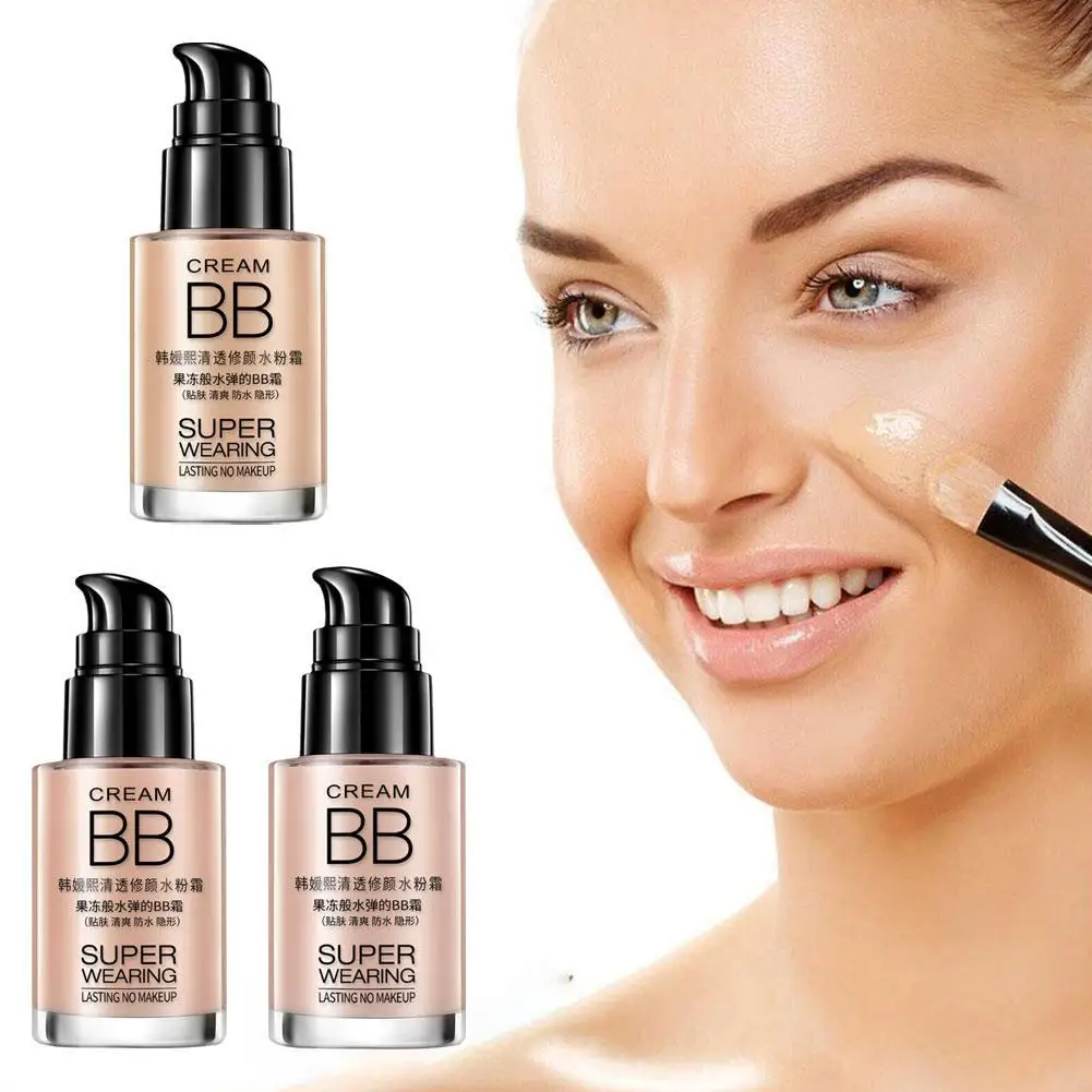 BB Creme aufhellen gleichmäßige Hautton flüssige Grundierung feuchtigkeit spendende feuchtigkeit spendende Concealer Abdeckung Hautun reinheiten konmel Poren Make-up Basis