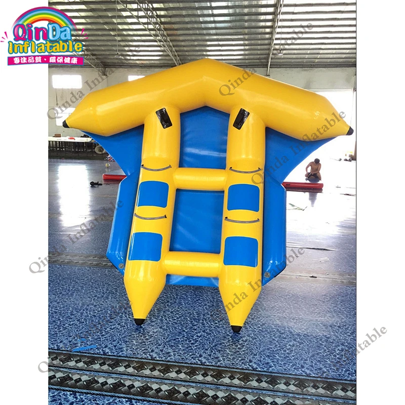 Divertido pez mosca inflable de agua, barco de plátano inflable, juego de deportes acuáticos