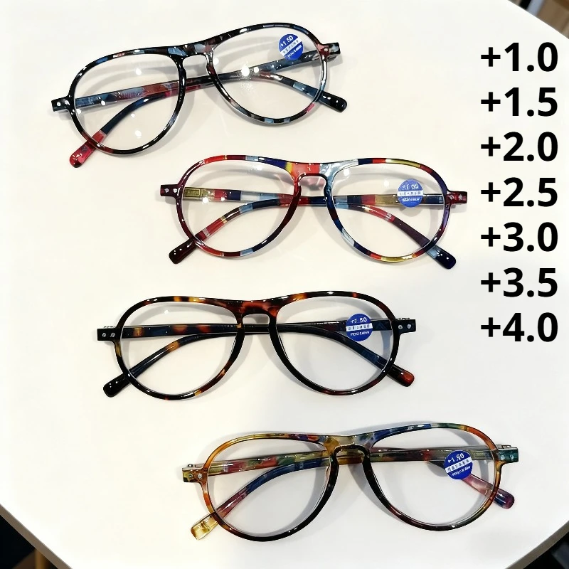 

New Frog-Shaped Anti-Blue Light Presbyopia Glasses Stylish High-Definition Printed Eye-Protecting Reading Eyewear +1.0 To +4.0