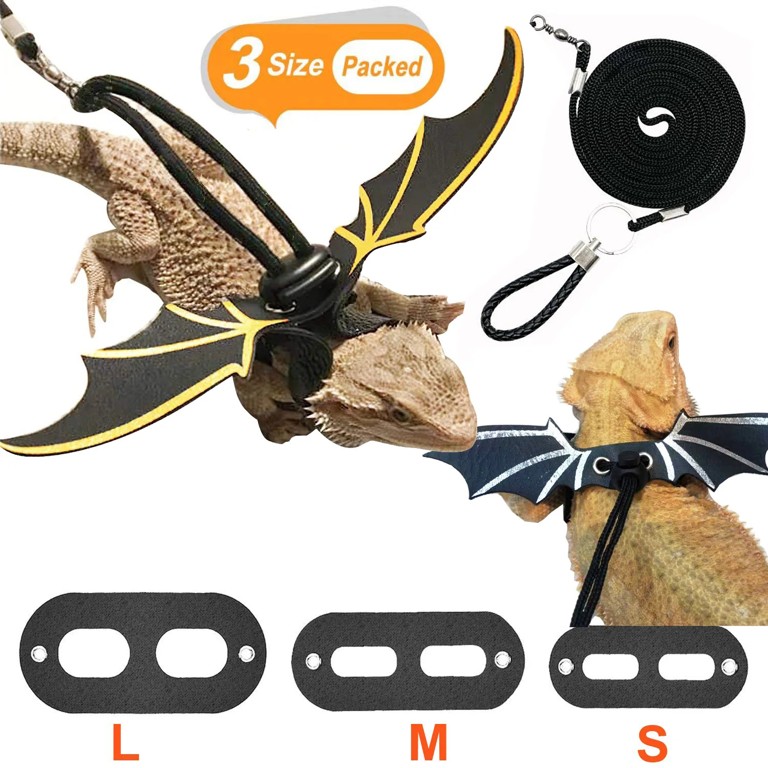 

Lizard Leash Crawling Outdoor Pet Harnesses Leather Wings Chest Strap Chameleon Squirrel Leash Small Pet Supplies