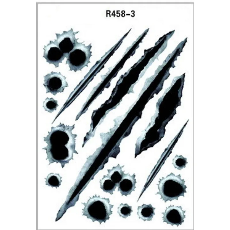 Simulación de agujero de bala, pegatina para coche, agujero de bala, marca de garra de grieta, pegatina de coche genial, juego de pegatinas de simulación de agujero de bala para coche R458
