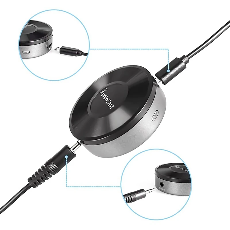 محول بث Audiocast M5 DLNA ، واي فاي لاسلكي ، مشغل صوت موسيقي ، جهاز استقبال ، مكبر صوت لتيارات الغرف المتعددة