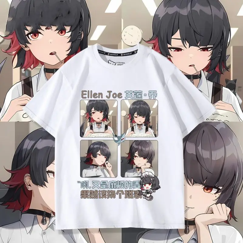 

Zenless Zone Zero Game Ellen Joe Merchandise, Same Style Cosplay Short-Sleeve T-Shirt For Men And Women, Summer Anime-Style Pure