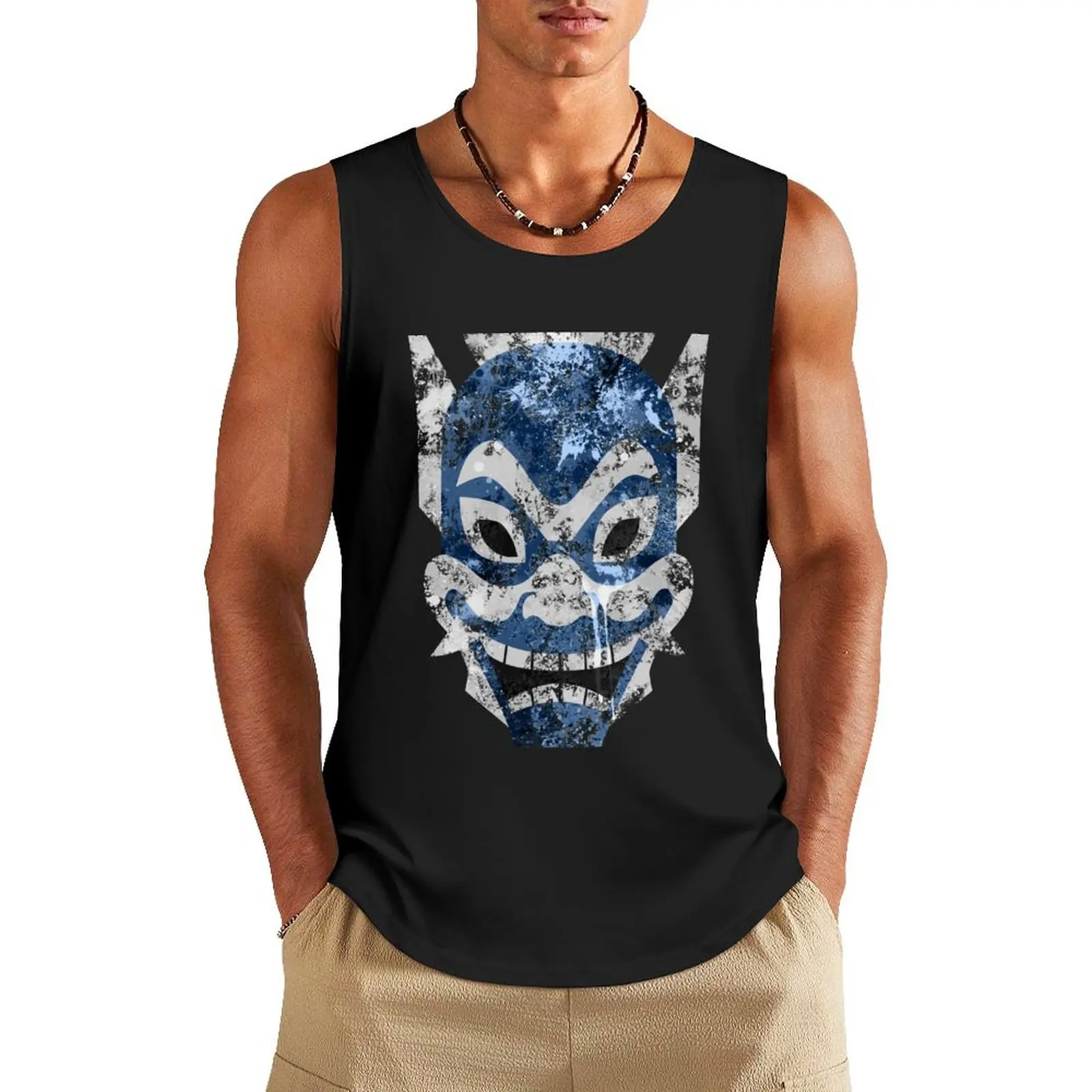 Blue Spirit Splatter Tank Top men gym fitness clothing for men