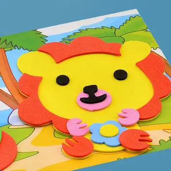 10 adet/takım EVA 3D EVA köpük çıkartmalar kullanımlık çift taraflı kullanım erken eğitim oyuncak su geçirmez DIY bulmaca Sticker