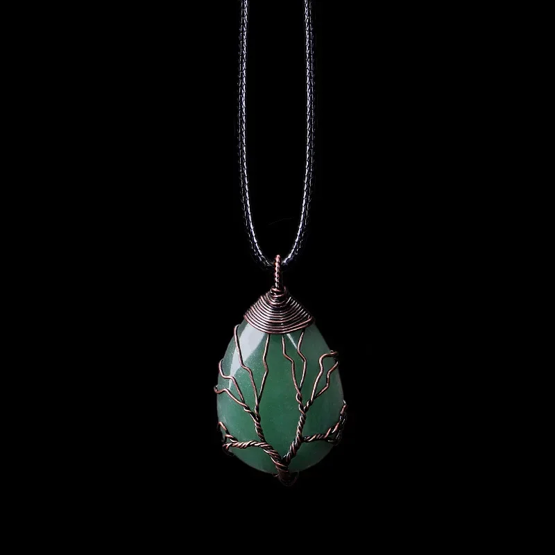 Baum des Lebens 7-Chakra-Halskette mit natürlichem Edelstein, Kristall-Energie-Heilung, handgefertigte Anhänger-Halskette, Yoga-Schmuck, Vintage für Frauen – Detail 11