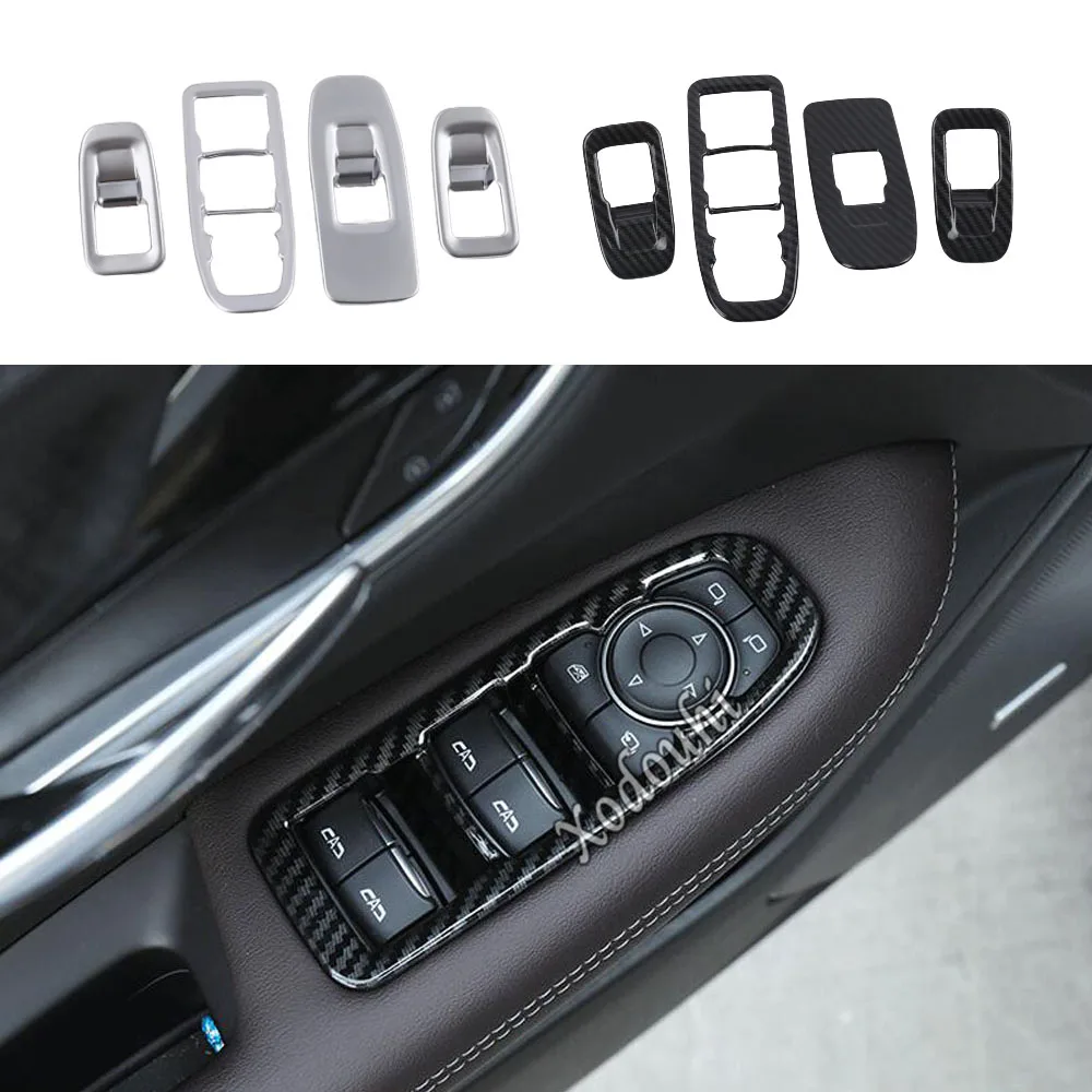 

Body Door ABS Window Glass Inner Panel Armrest Lift Switch Button Trim Frame For Cadillac XT5 2016 2017 2018 2019 2020 2021 2022