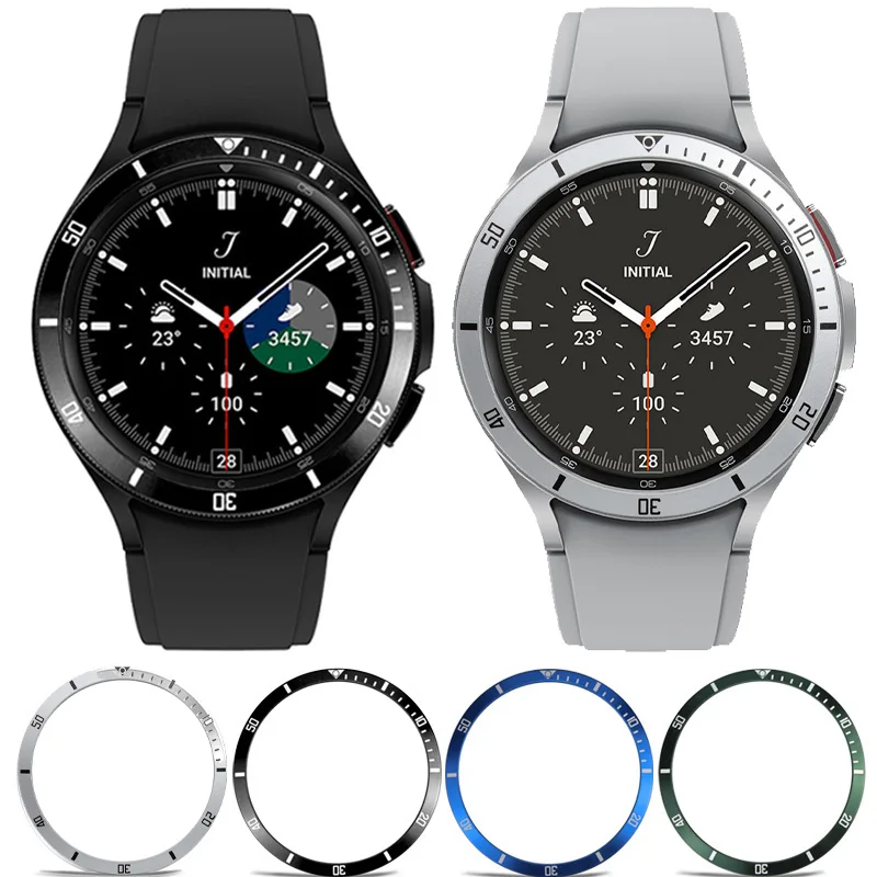 

Metal Bezel for Samsung Galaxy Watch 4 Classic 46mm 42mm Gear S3 Frontier Cover Adhesive Case Time Scale Ring Accessorie