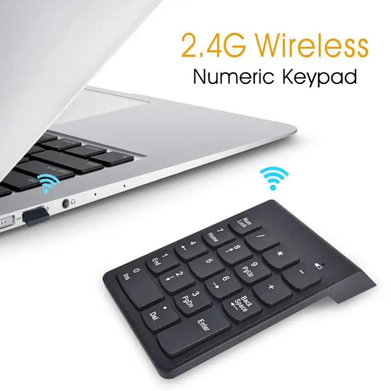 Small Size 2.4GHz USB Wireless Numeric Keypad Numpad 18 Keys Digital Keyboard For Bank Accounting Teller Laptop Notebook Tablets