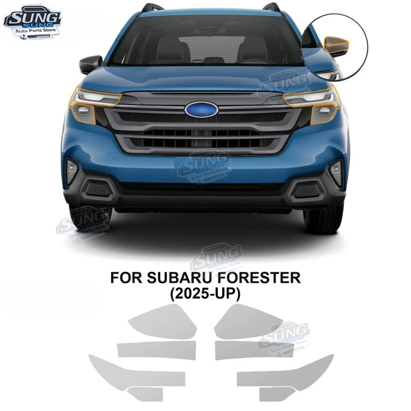 

For Subaru Forester 2025 Headlight Rearview Film Protection Film Pre-cut Sticker Anti-scratch Accessories Transparent Black TPU
