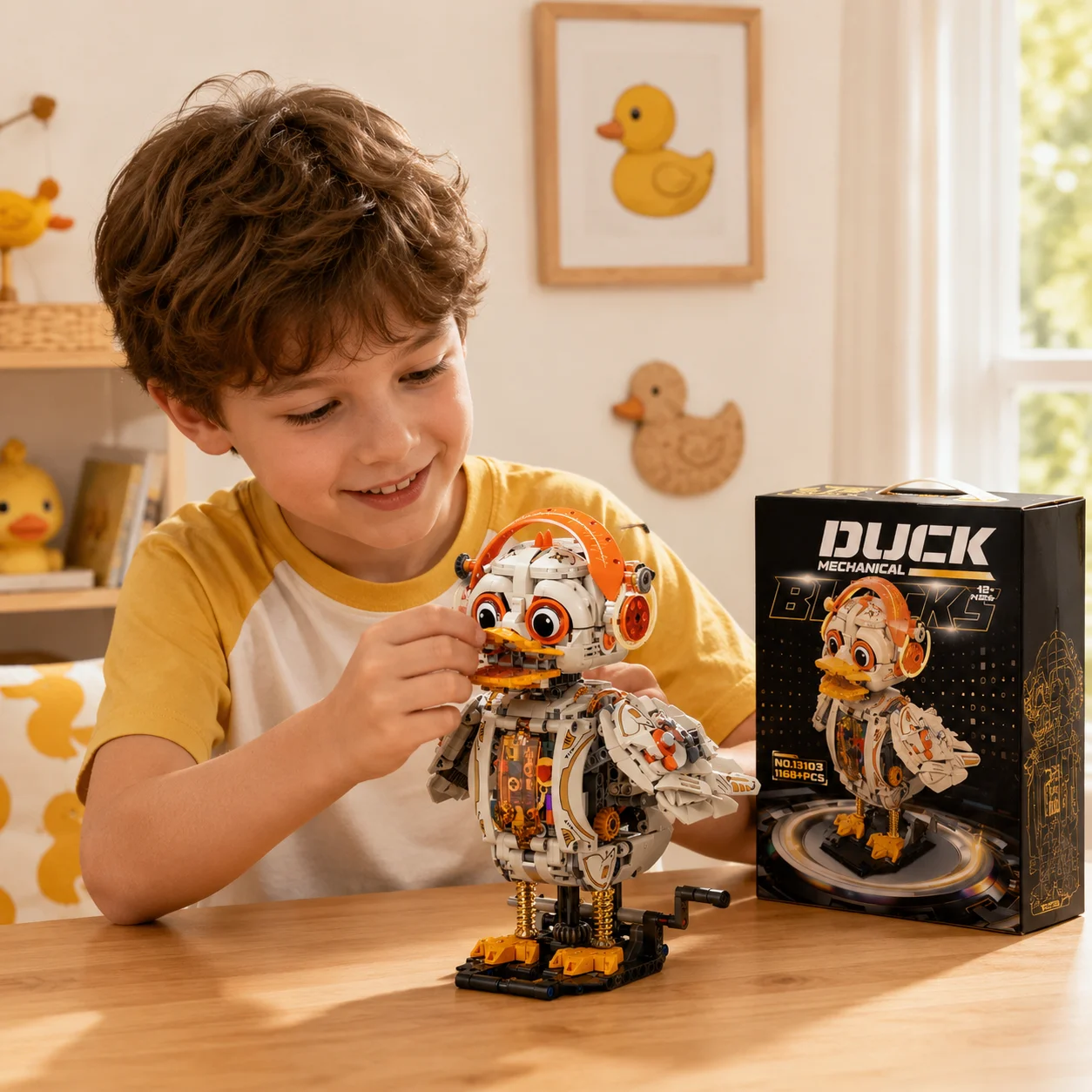

1168PCS MOC Mechanical Duck Animal Linkage Model Building Blocks Creative DIY tabletop decoration Kit for Kids Birthday Gifts
