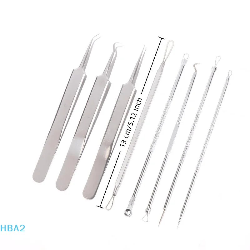 【H】5/7/8 Stuks Ultrafijne Cel Puistjes Mee-eter Clip Pincet Schoonheid Gezicht Gezondheid Salon speciale Comedondrukker Acne Naald Tool