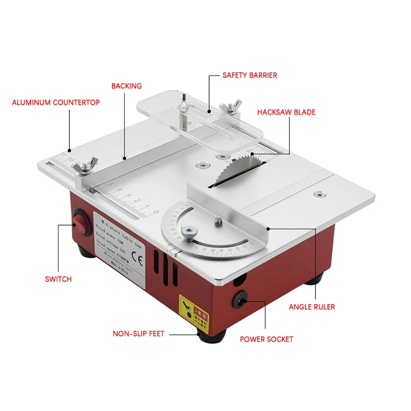 Imagem -06 - Miniatura Multi-funcional Mesa Viu Pcb Pequeno Desktop Máquina de Corte Faça Você Mesmo Modelo Woodworking Doméstico Mini Motosserra T30