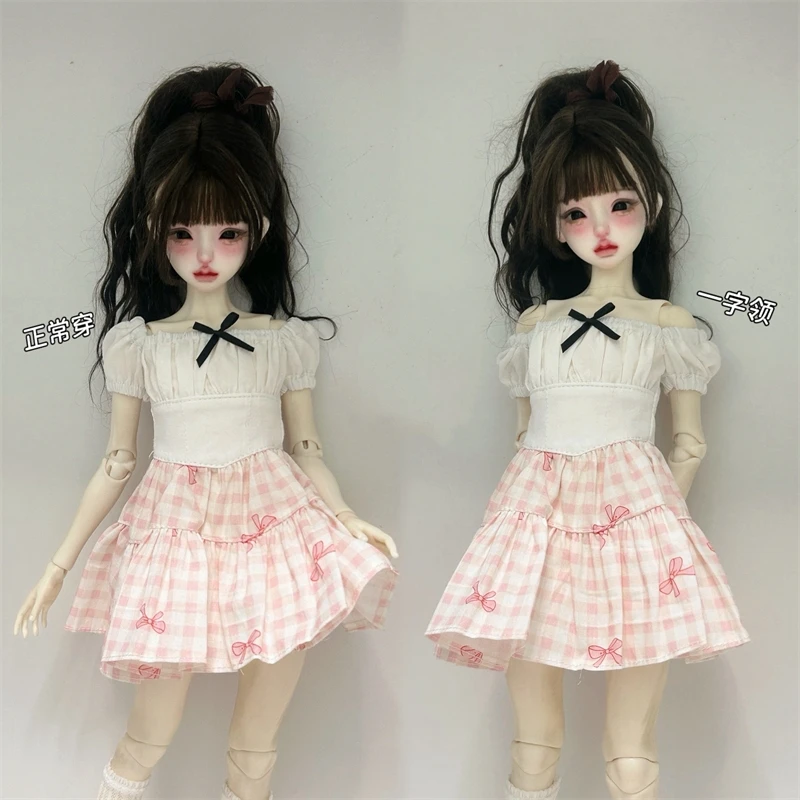 

Одежда для кукол BJD, подходящая для размеров 1/4, плиссированное платье в студенческом стиле, комплект одежды с юбкой, аксессуары для кукол (2 точки)