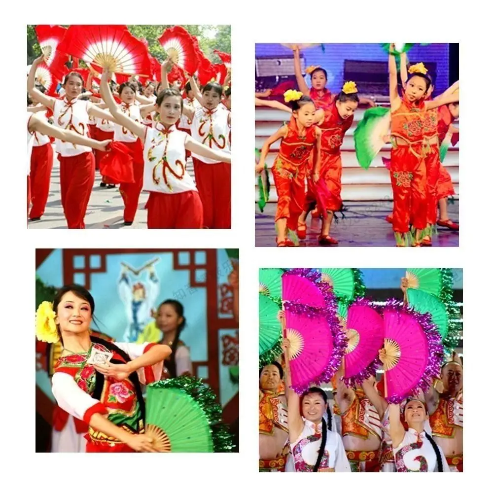 Colorful 31cm Bamboo Oriental Dance Fans - usage example