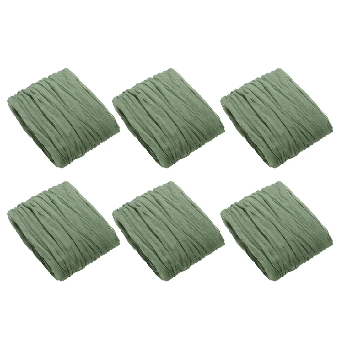 6 Pack Pleated Table Runner Rustic Gauze Boho Summer Cheesecloth Baby Shower Decorations for Wedding Birthday Party Decor