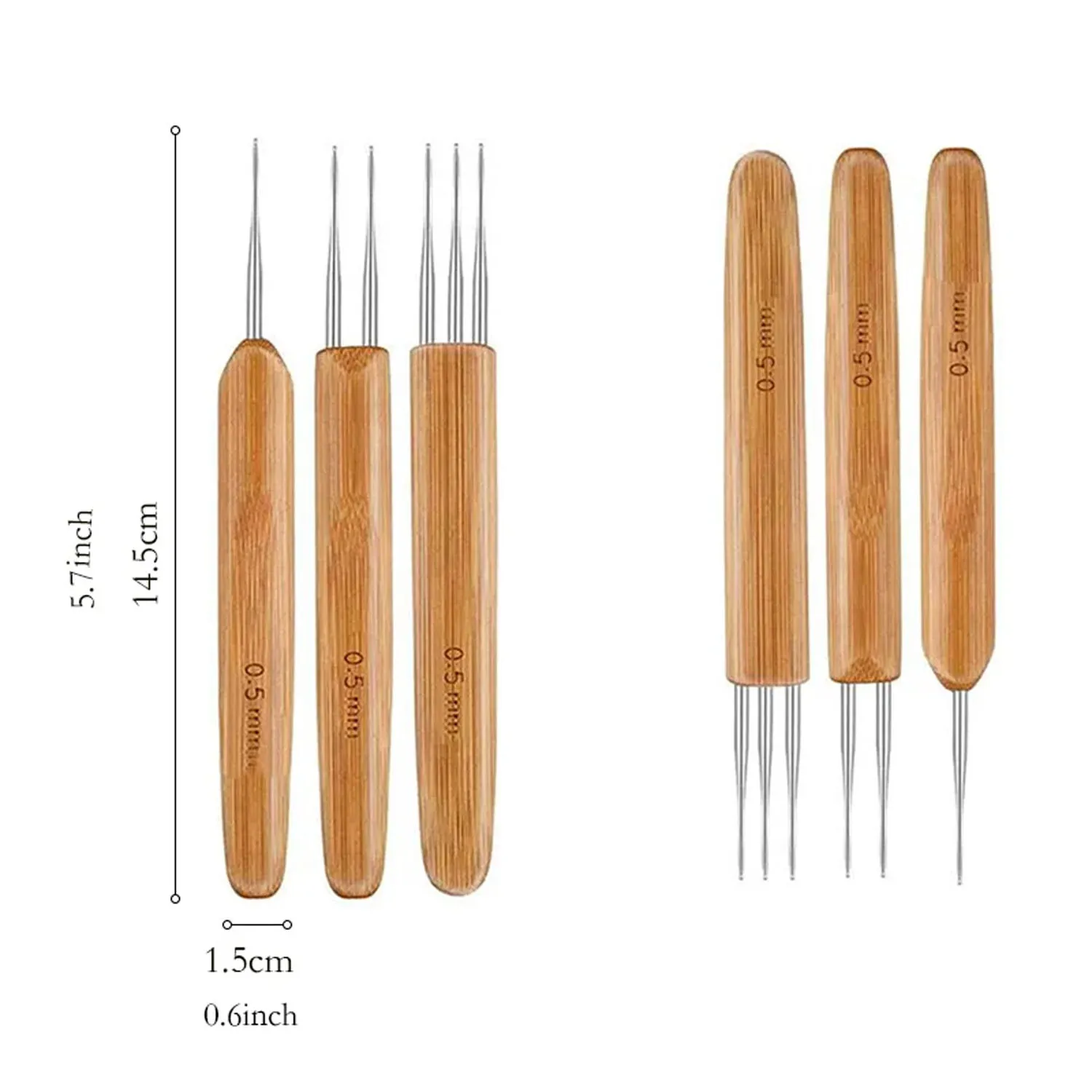 0,5 mm/0,75 mm Dreadlock Häkelnadel Holz Häkelnadeln Haar Dreadlocks Werkzeug für Braid Craft