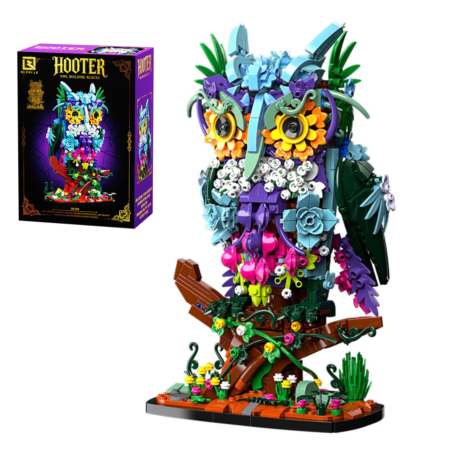 

90109 1358pcs Mechanical Owl Model Building Blocks Animal Series Small Particle Assembled Toys Ornaments for Kid Holiday Gift