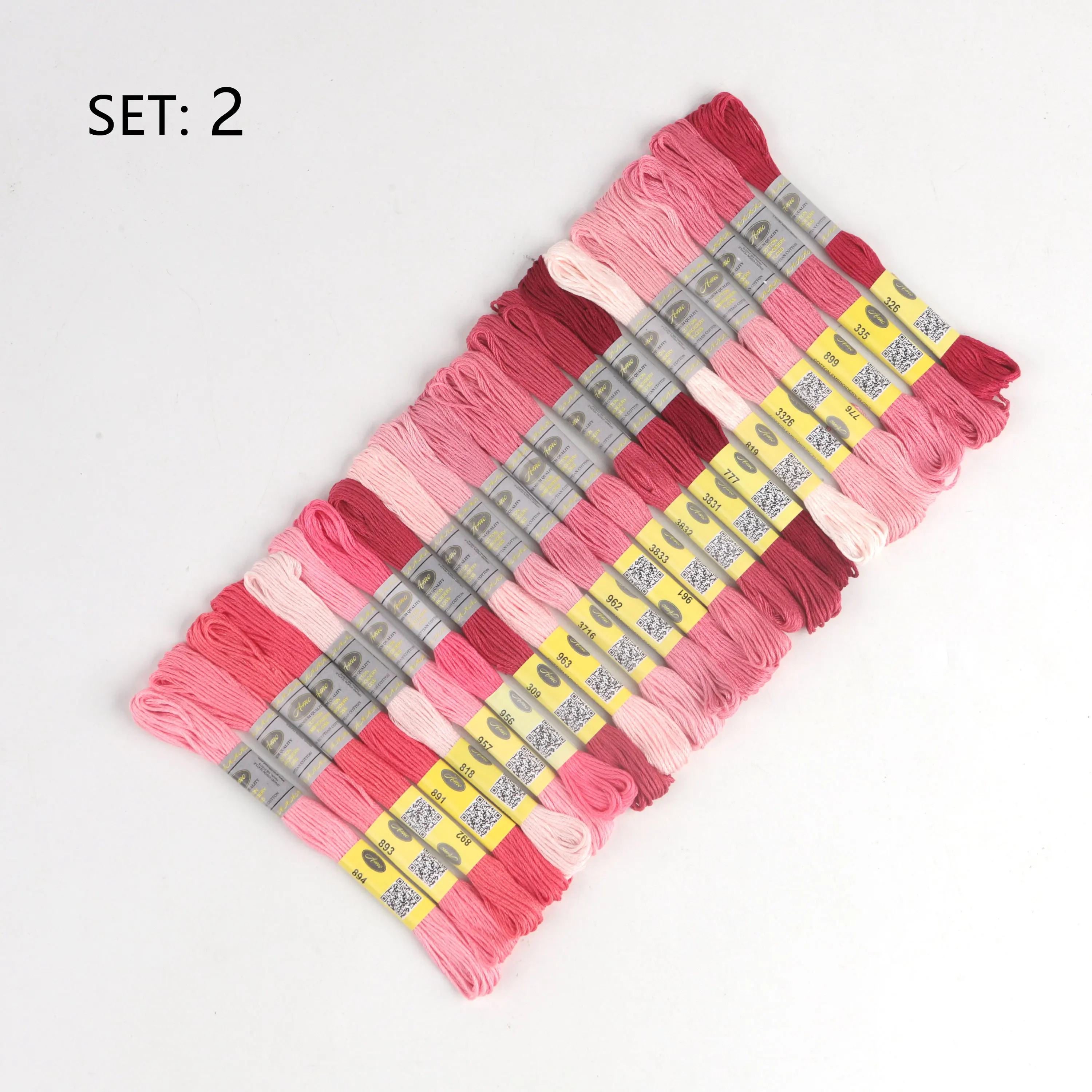 Gradient Color Collection Mercerized Egyptian Long Fiber Cotton Embroidery Floss 8.75 Yards Skein Cross Stitch 21 Sets Choices
