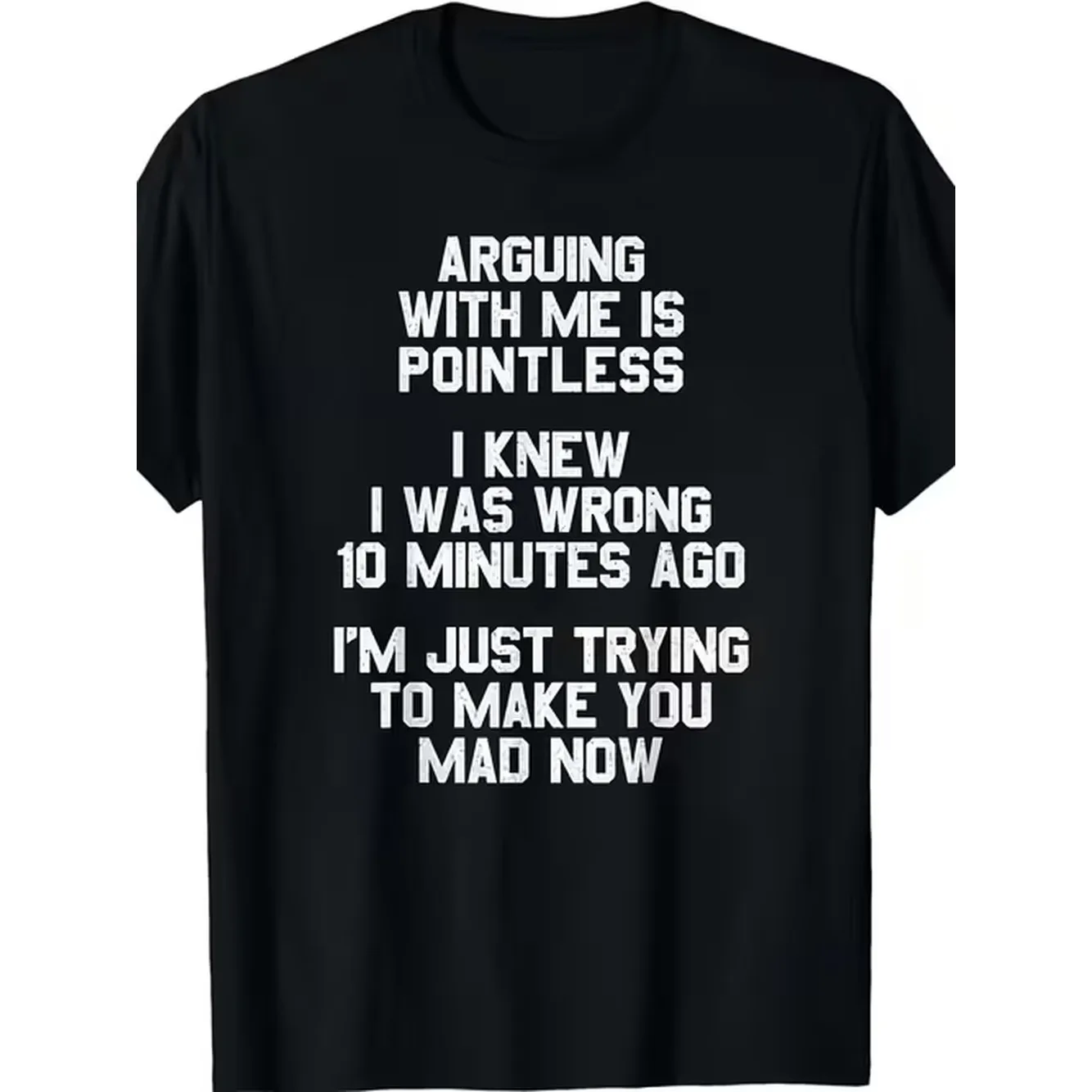 Funny Slogan T Shirt With Arguing With Me Is Pointless Thick Retro Unisex T Shirt Text Print Humorous Graphic Tee Suitable For Teenager And Teenager Crew Neck Casual Wear Everyday Humor And Self