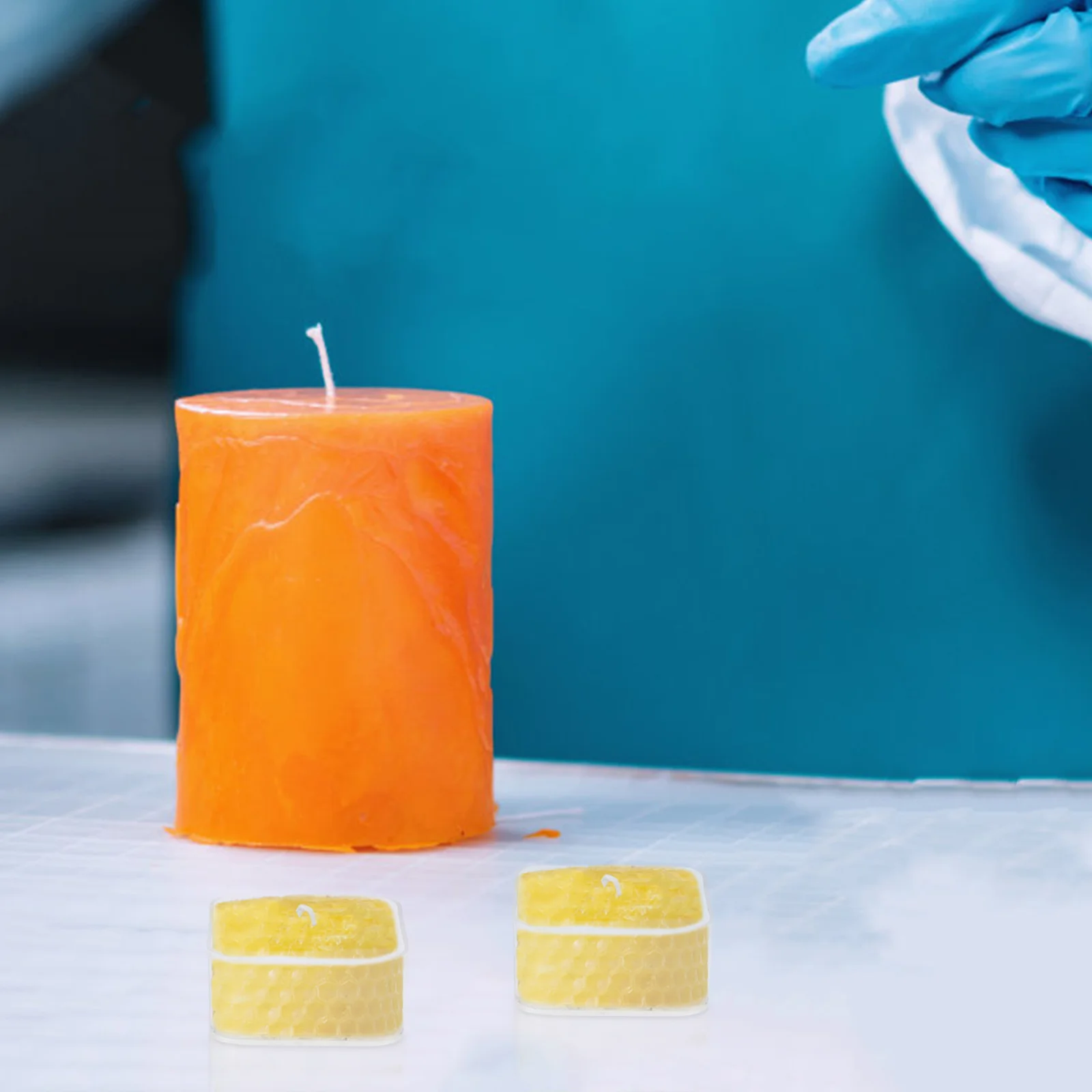 

10Pcs Tea Wax Cups Clear Plastic Square Containers Safe Flame Retardant DIY Making Holders Votive