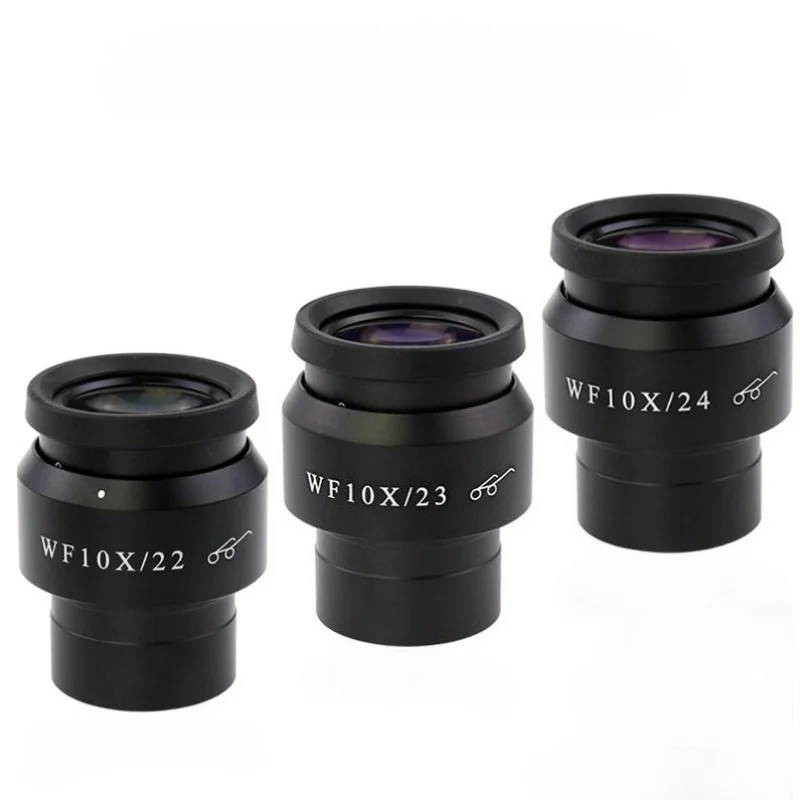 High Eye Point WF10X 22 23 24mm Wide Angle Stereo Microscope Eyepiece Diopter Adjustable 30mm Olympus Nikon Replacement Lens