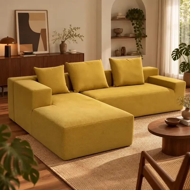 Yellow Combination Sofa Waterproof Dustproof Inner Bag Safe Transportation Compression Furniture Suitable for Cross Border