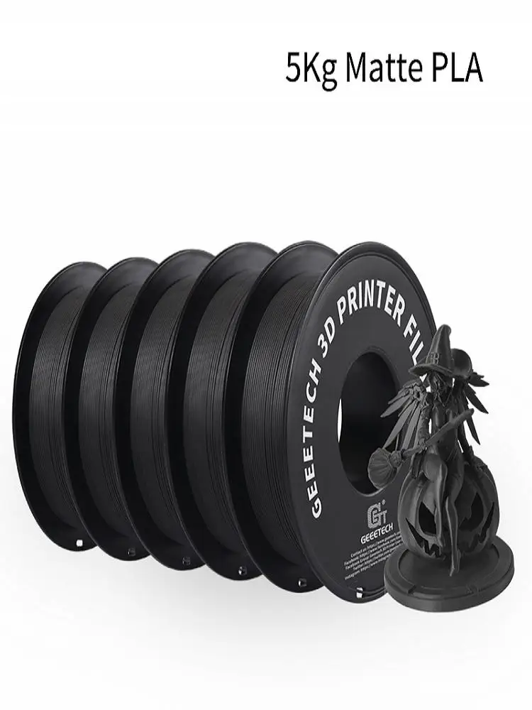 Geeetech 5 kg Mattfilament PLA 1,75 mm, 3D-Drucker Material Polymilchsäure, mattierte Textur, Vakuumverpackung