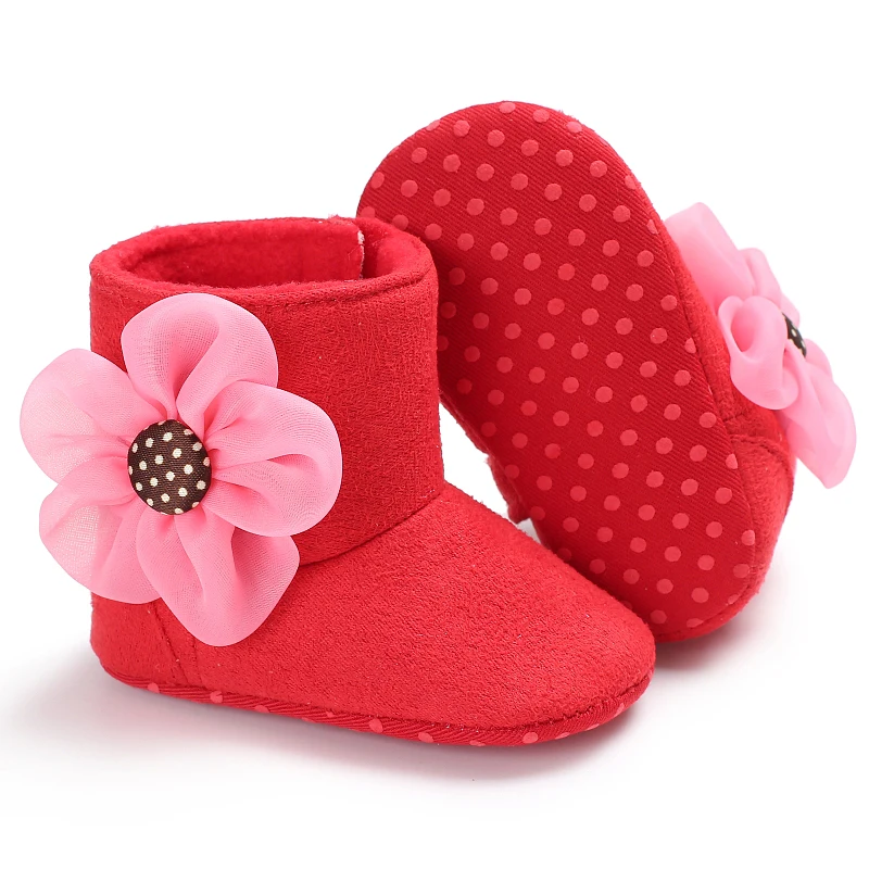 Winter Fashion New Flower Cotton Boots Baby Warm Cotton Shoes