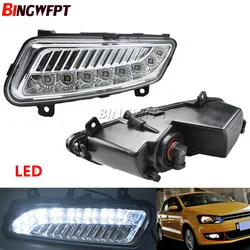 2pcs LED fog light For VW Polo 6R 2010 2011 2012 2013 2014 Front Bumper DRL Driver Lights