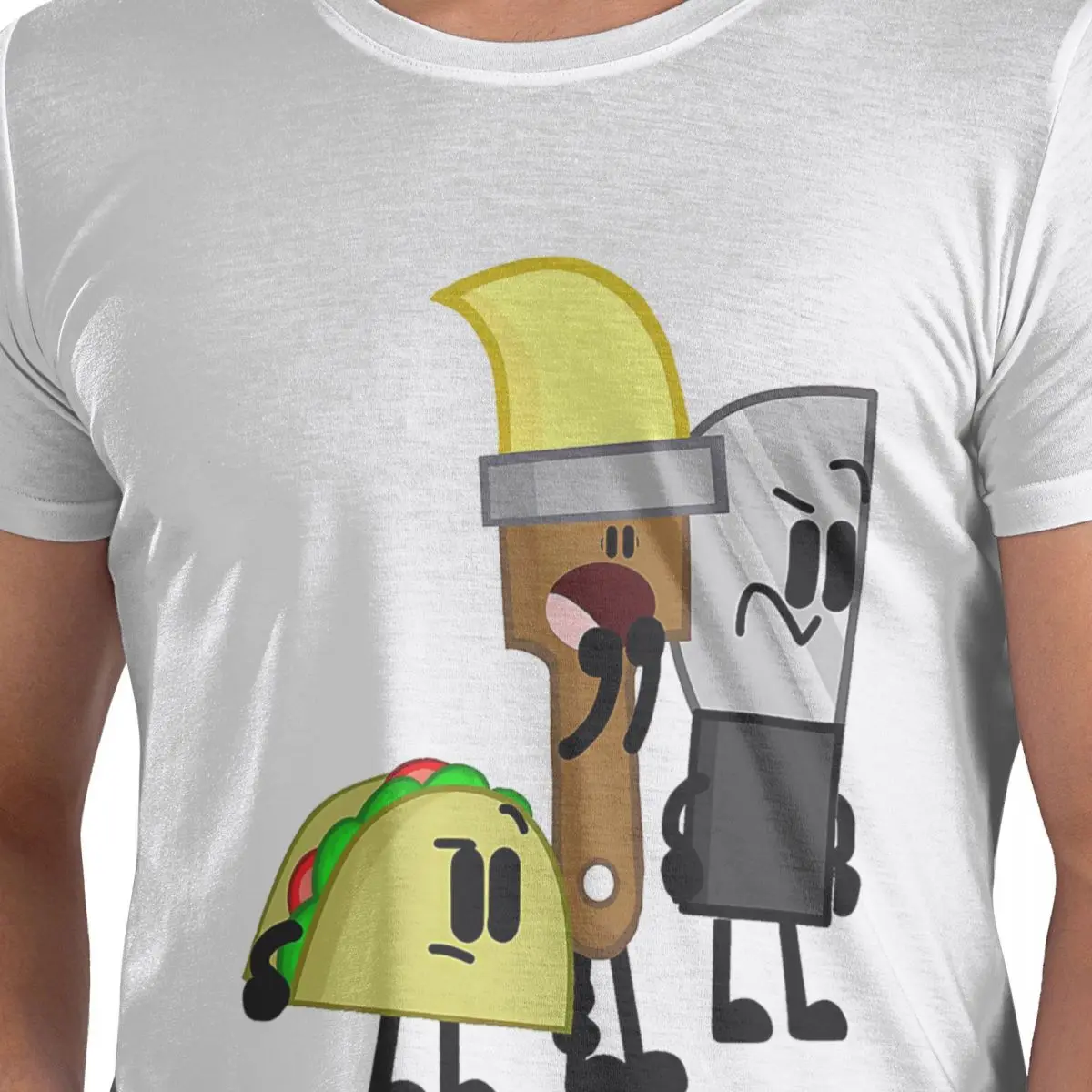 

BFDI Inanimate Insanity , All Characters T-Shirt Men Cotton Oversized T Shirts Men's Short Sleeve Crew Neck Summer Clothes Tops