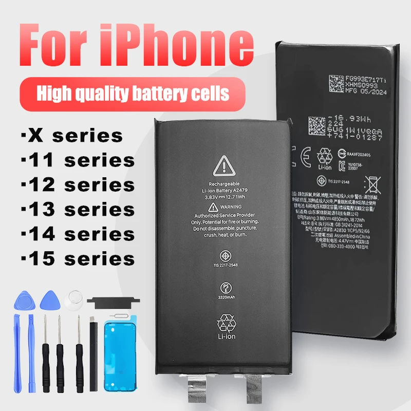 0 Cycle High Quality Brand-New Battery For Apple iPhone 11 12 13 14 15 X XS XR PRO MAX Phone Battery Cells