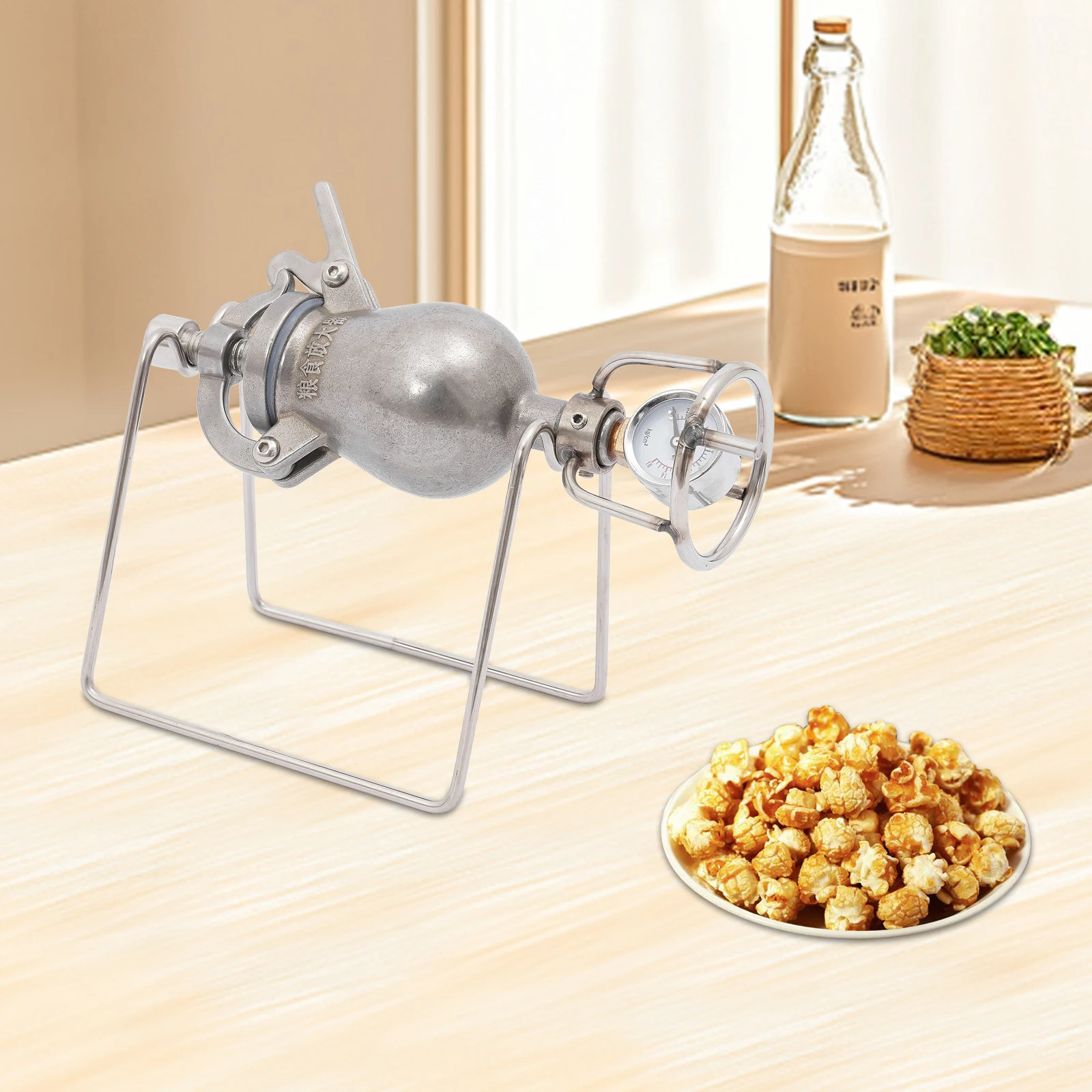 

Мини-ручная машина для попкорна с ручкой, горшок для попкорна из нержавеющей стали, старомодная ручная машина для попкорна, домашняя машина для пуховки