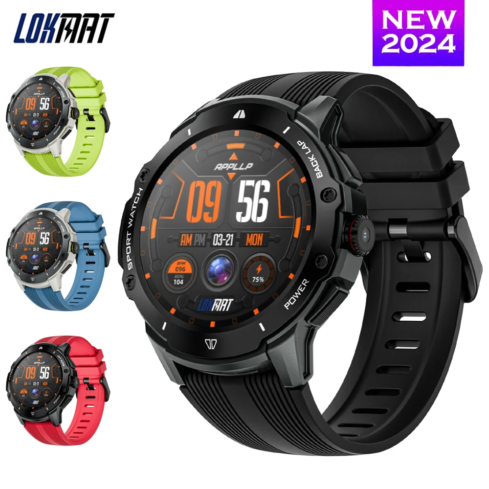 2024 New LOKMAT APPLLP Android Smart Watch Phone 1.43'' AMOLED Screen 4G Wifi Smartwatch 2MP Camera GPS Fitness Tracker 2GB+32GB