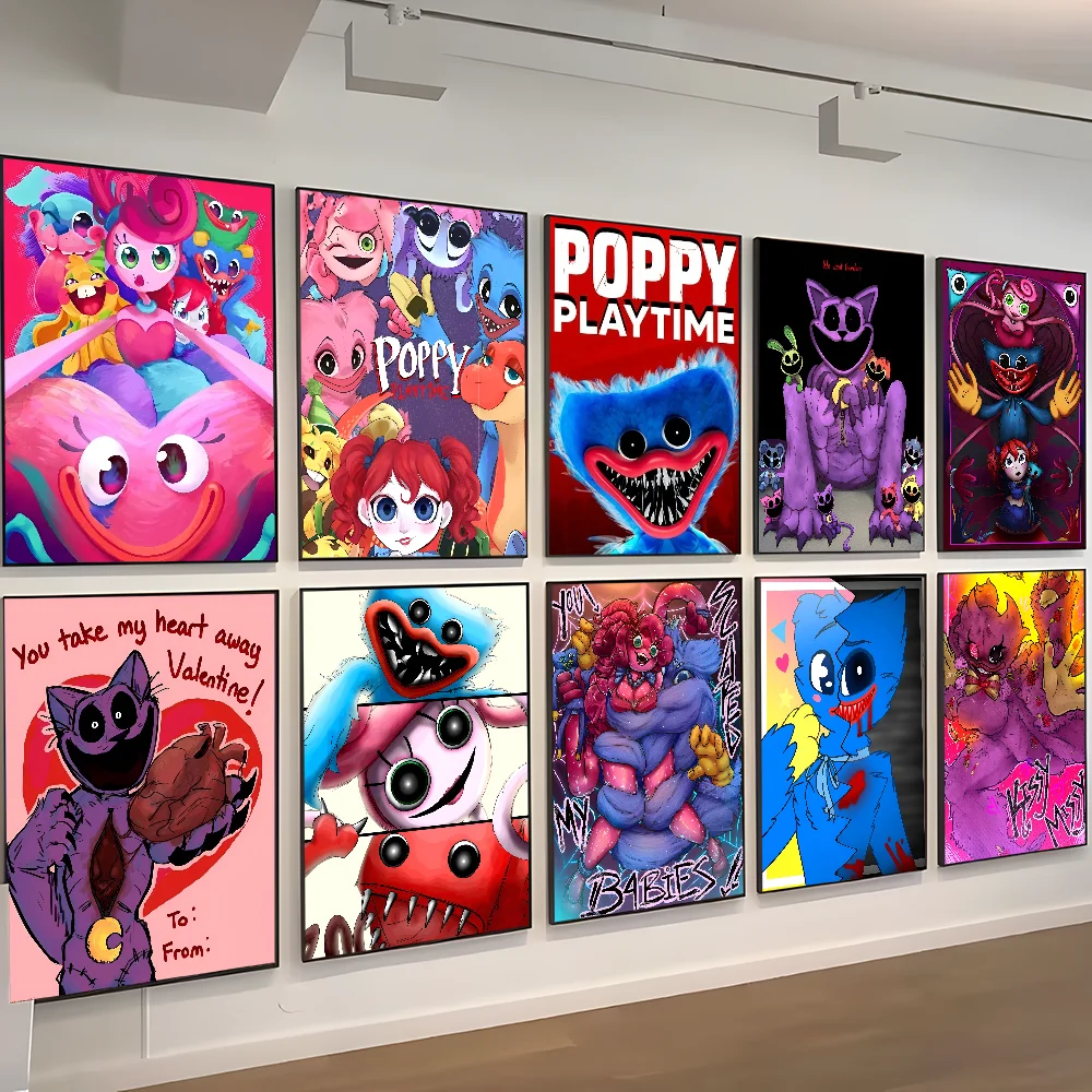 Horror Video Game Poppy's-P-Playtimes Classic Vintage Posters Decoracion Painting Wall Art White Kraft Paper Kawaii Room Decor