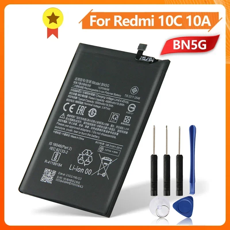 

Производство 2024 аккумулятора для телефона BN5G для Xiaomi Redmi 10C Redmi 10A Mi Redrice 10C Redrice 10A 5000 мАч Высококачественные аккумуляторы