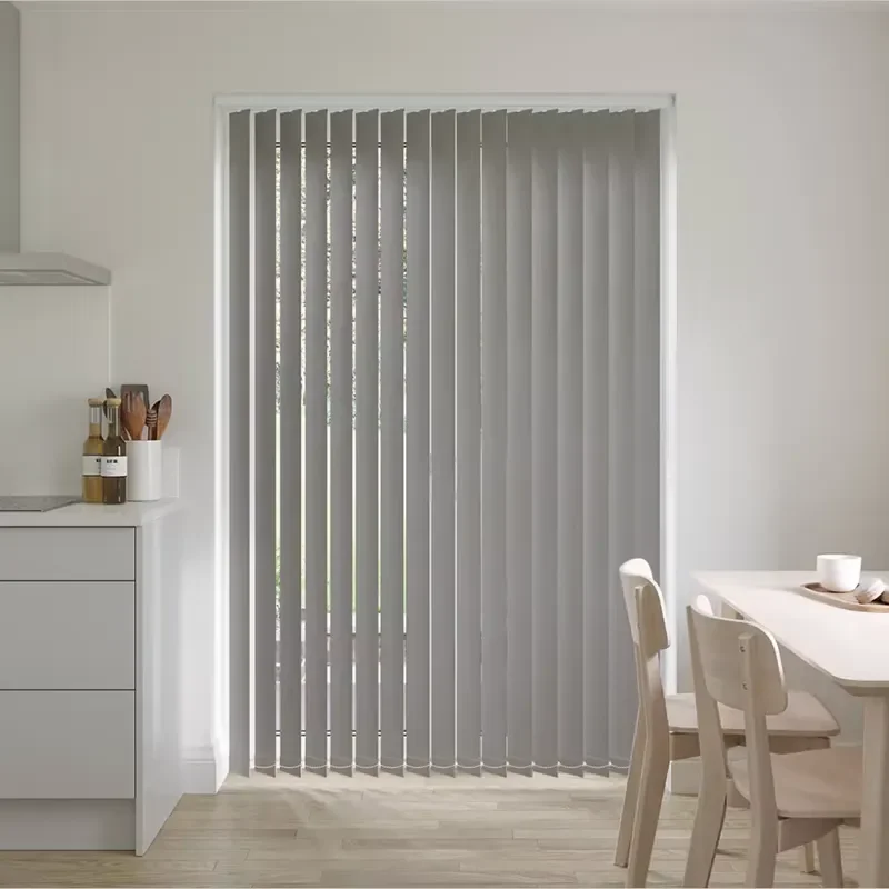 Modern Electric Vertical Blinds Intelligent Sliding System Transparent Fabric Built In Curtain For Living Room Window Decor