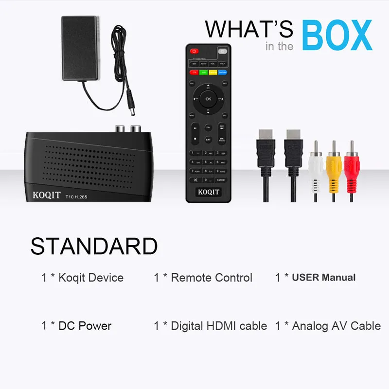 Europe Digital 10Bit Decoder Dvb T2 Tuner Dvbt2 Hevc H265 Stick Universal Remote Dvb C Dvbt2 Free Antenna Digital Tv Set-Top Box