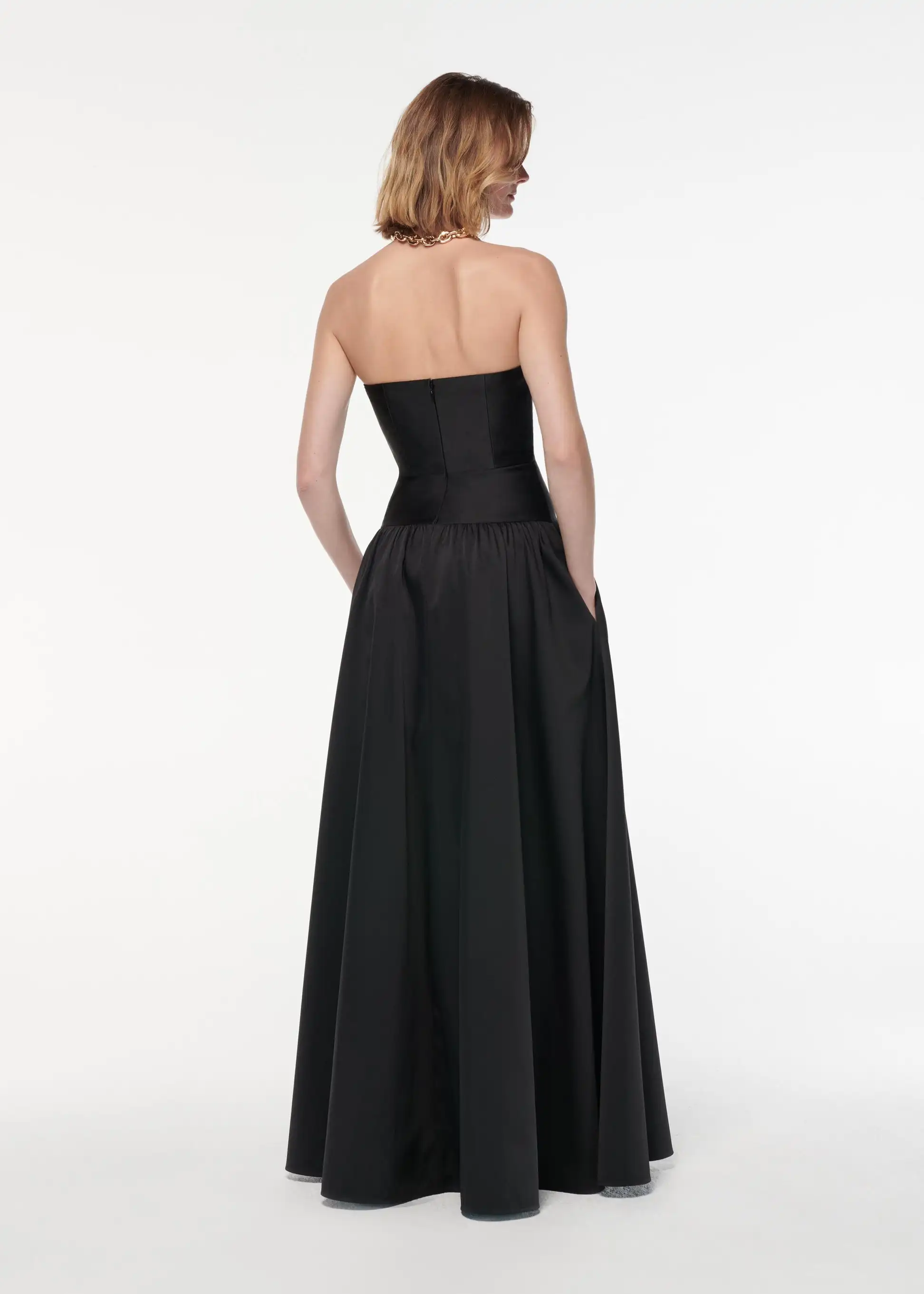 Classic A-Line Floor Length Strapless Jersey Sleeveless Pleats Evening Dress Temperament Photo Color فساتين سهره نسائيه فخمة image 2