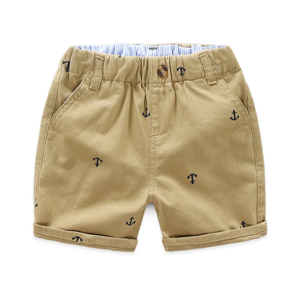 Children Shorts Toddler Kids Short Pant 2-9 Years Summer Cotton Anchor Boys Beach Shorts  Leisure Capris  Baby Clothing