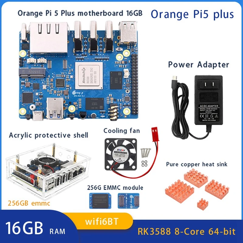 Neu - Für Orange Peel 5 Plus 16GBRAM + 256GB Emmc Modul RK3588 Octa-Core Unterstützung 8K Video 2,5G WiFi6 Modul Zubehör