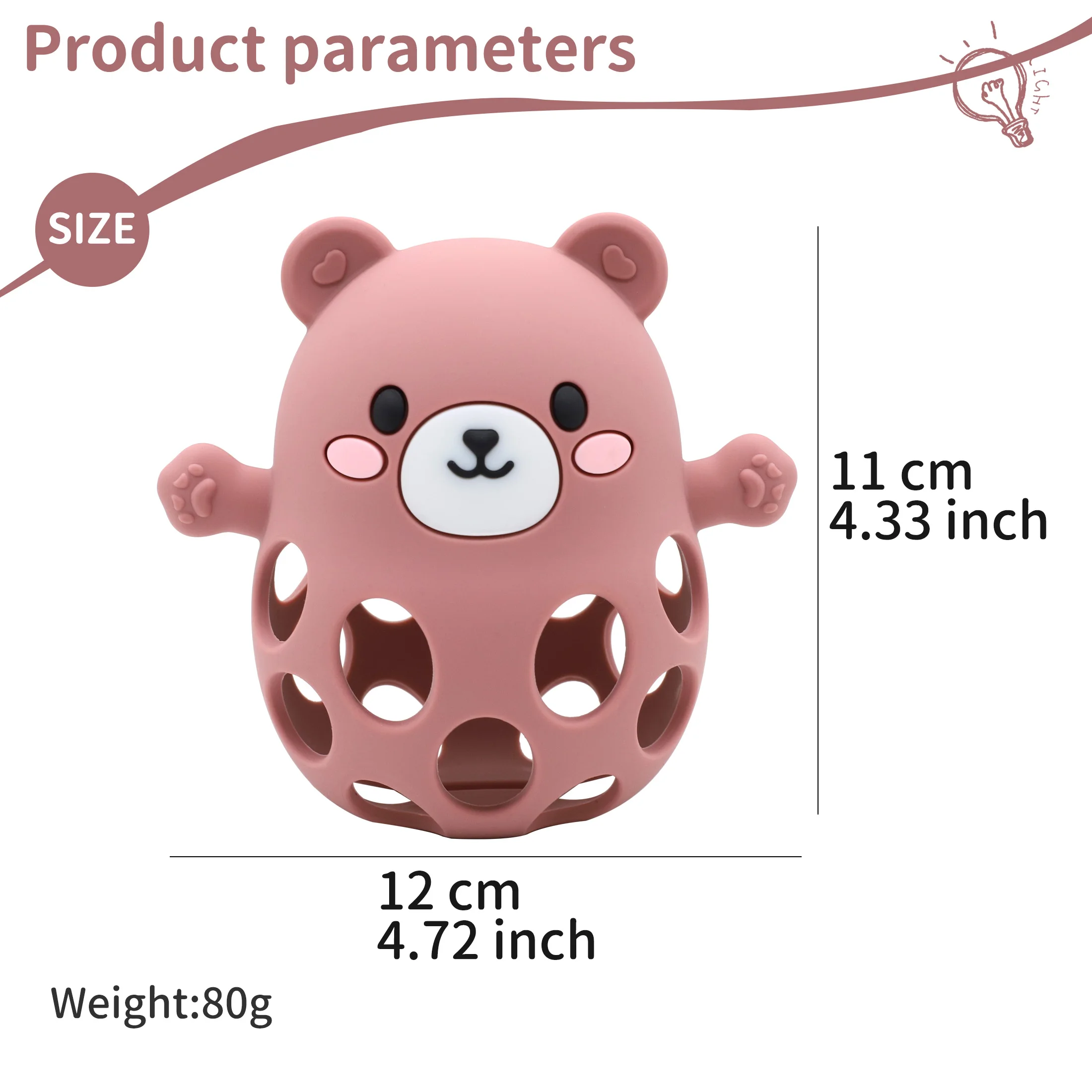 Silicone Bear Gum Easy to Grasp Grinding Exercise Toy