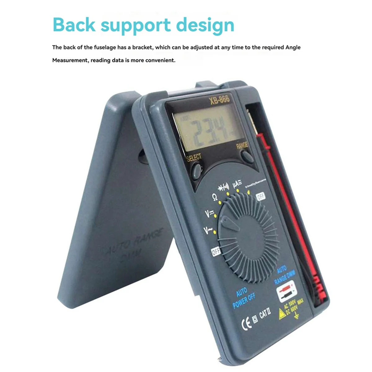 2025 + XB866 أداة اختبار الفولتميتر LCD صغيرة المدى للسيارات التيار المتناوب/لجيب تيار مستمر رقمي متعدد الوقت