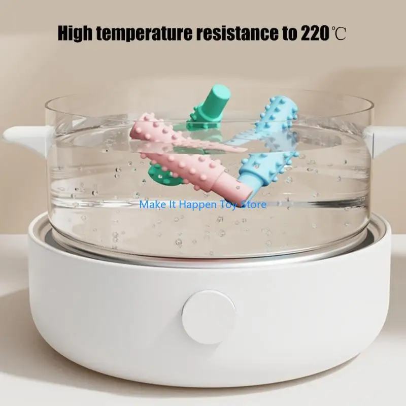 

28EC Tooth Grinding Sensory Chew Toy Silicone Teether for Autistics